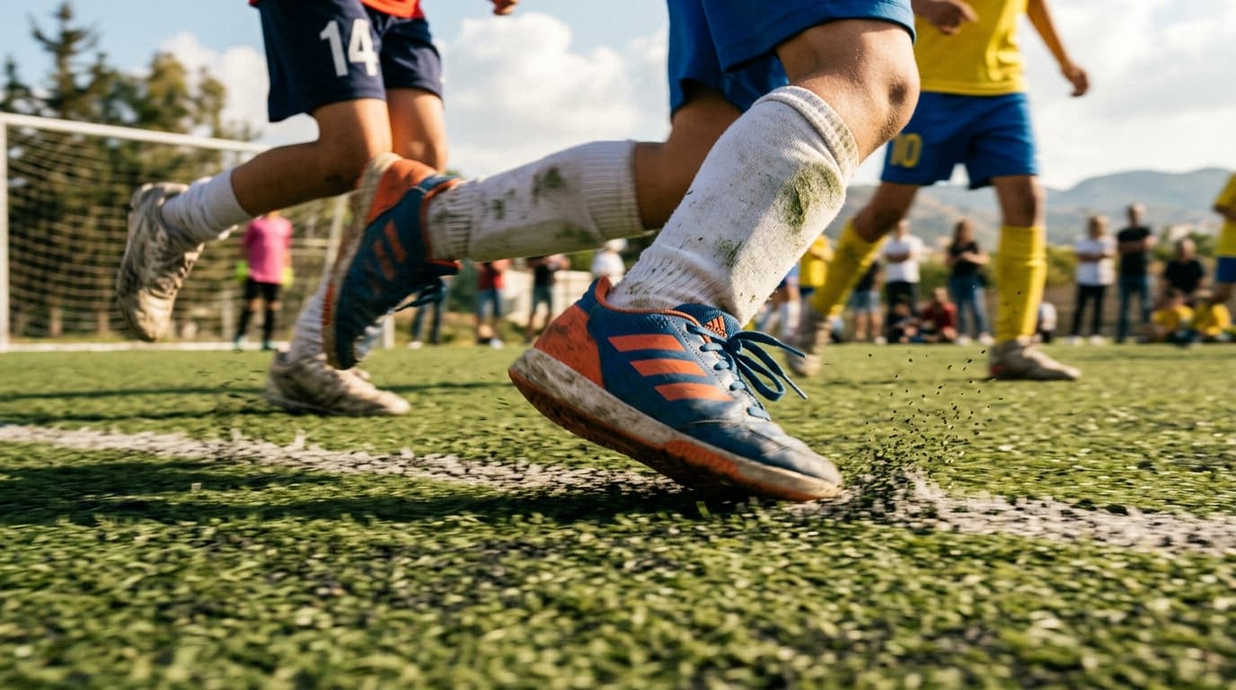 Kids training together on the pitch