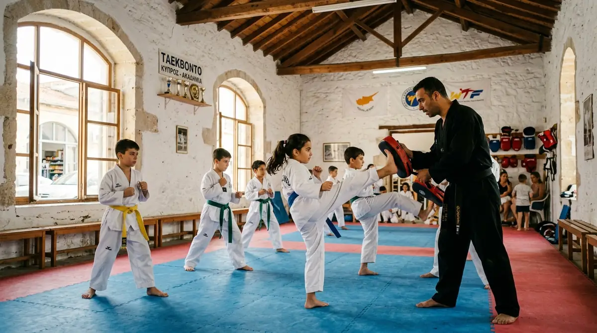 Children training together within the academy community in Paphos