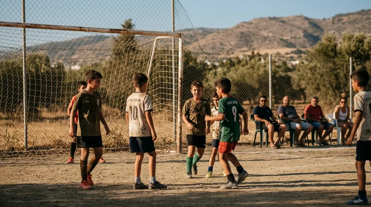Children training outdoors in Cyprus