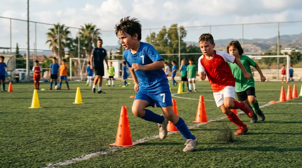 Children in a team training environment in Cyprus